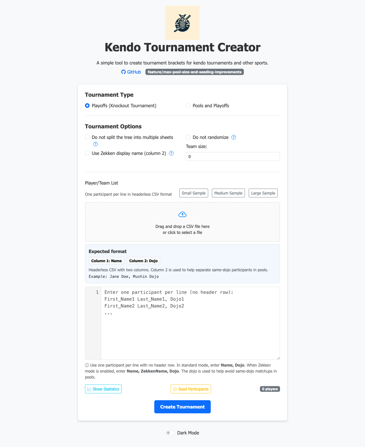 Web UI main screen
