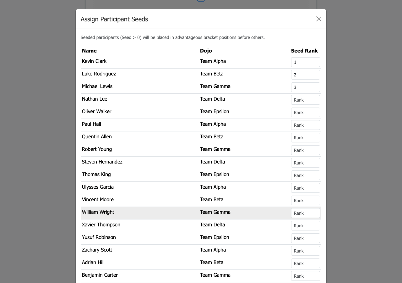 Seeding modal
