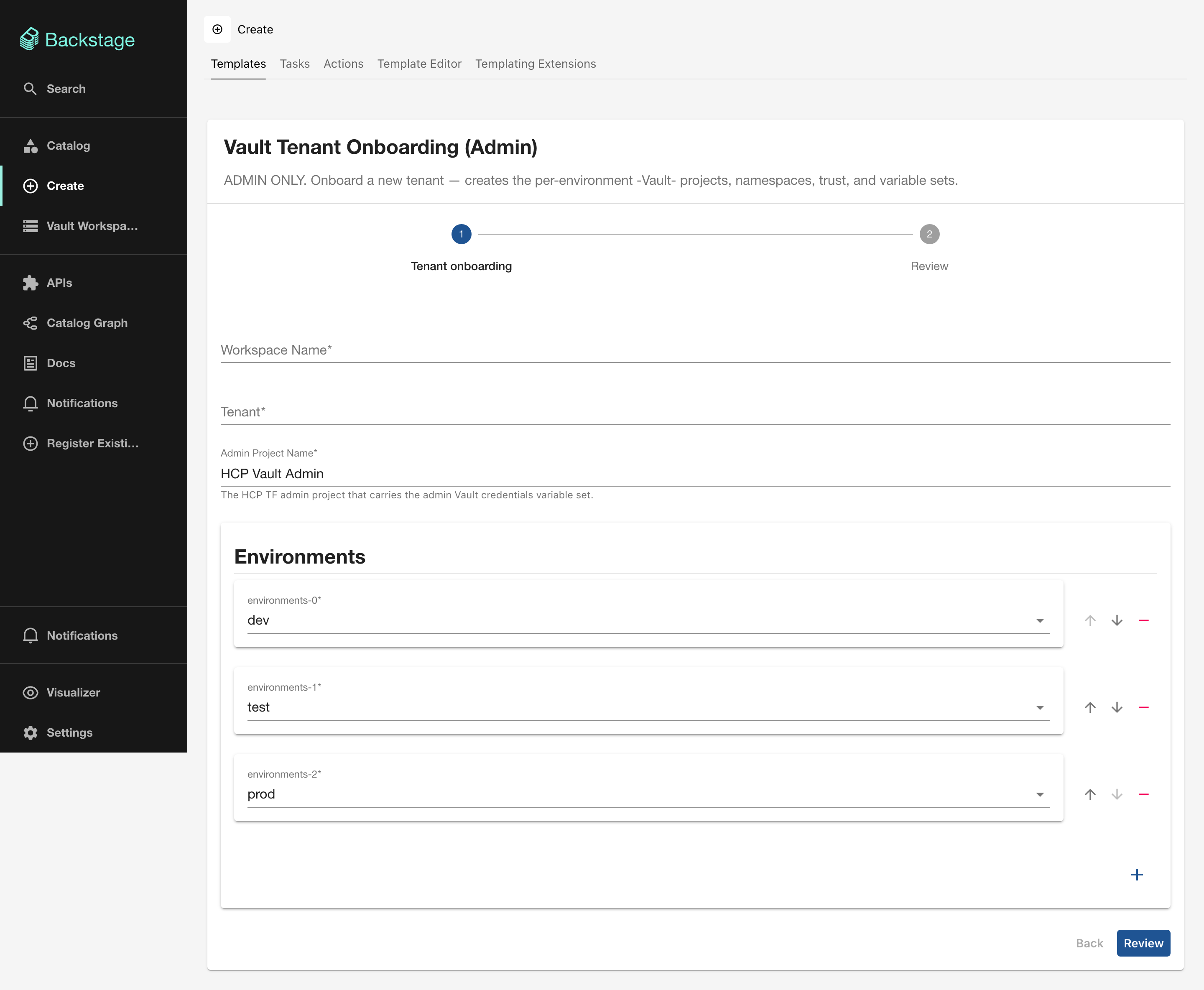 Tenant onboarding form